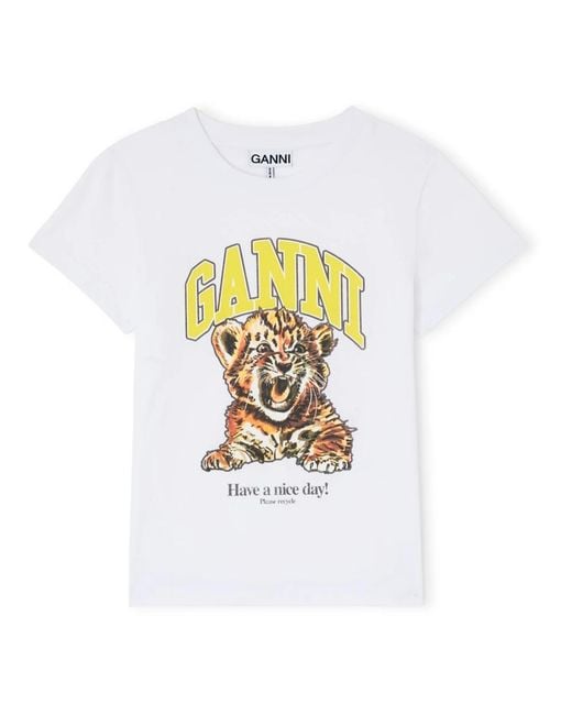 Ganni White T-Shirts
