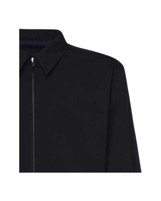 Herno Hoodies & Sweatvesten ,Blauw ,Leer Shacket in het Blue voor heren