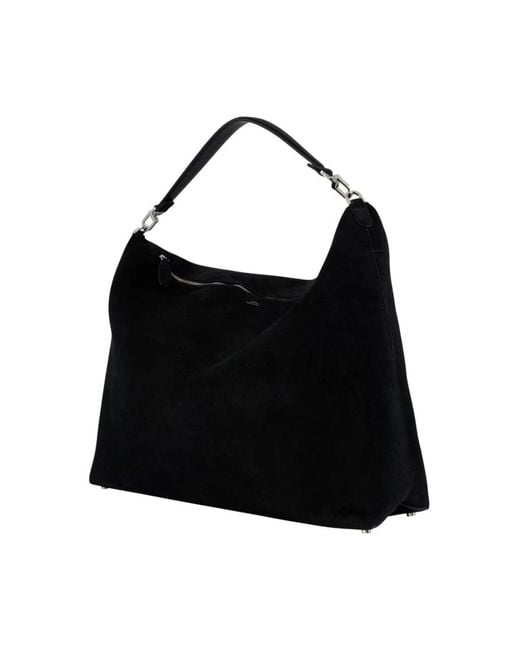 Totême  Black Schwarze Leder-Shopper-Tasche Mit Magnetverschluss