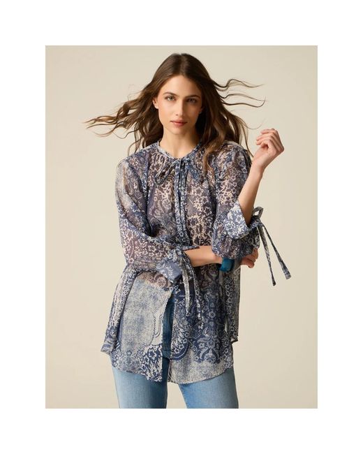 Blouses Oltre en coloris Blue
