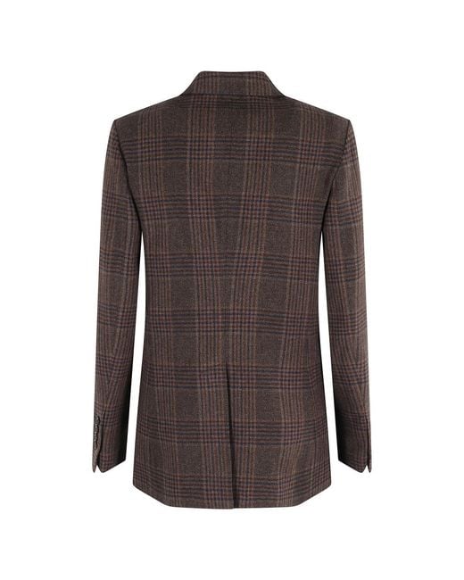 Circolo 1901 Bruin Geruit Wol Kasjmier Blazer in het Black