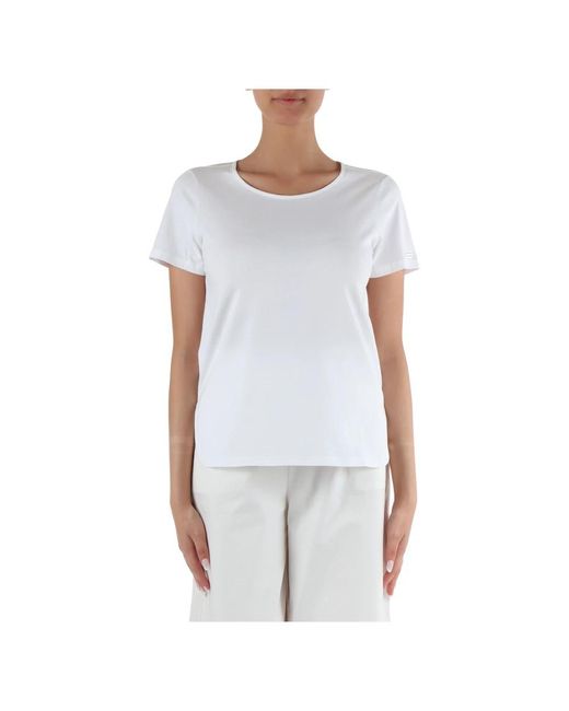 Camiseta de algodón jersey y popelina Sun 68 de color White