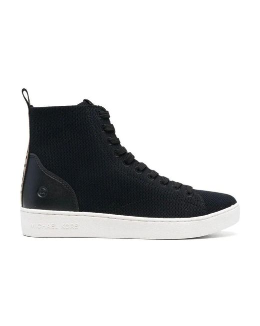 Michael Kors Blue Schwarze Gestrickte High Top Sneakers