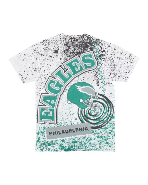 Mitchell & Ness Tops ,Veelkleurig ,Katoen Philadelphia Eagles Nfl Team Tee Shirt in het Blue voor heren
