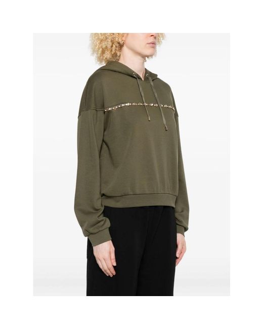 Liu Jo Green Grüner Kapuzenpullover Mit Verziertem Band