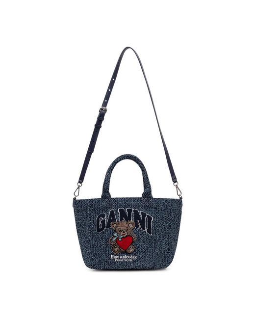 Ganni Blue Tote Bags