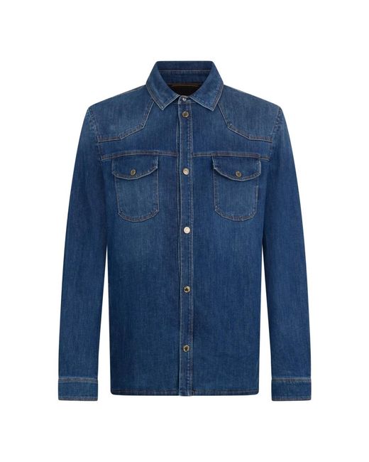 Moorer Denim Overhemd in het Blue voor heren