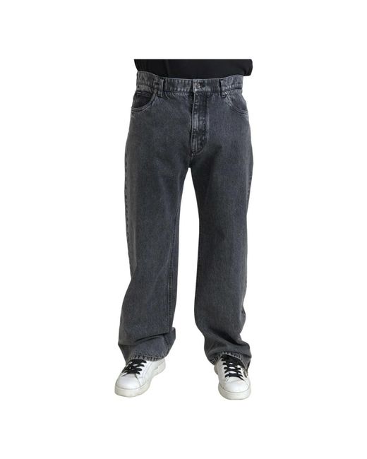 Dolce & Gabbana Gray Loose-Fit Jeans for men