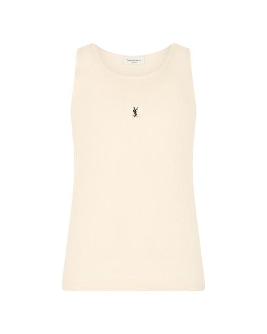Saint Laurent Natural Sleeveless Tops