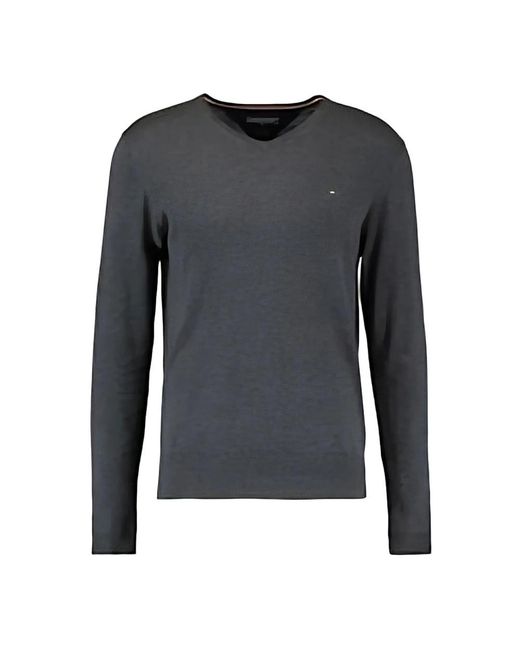 Tommy Hilfiger Gray V-Neck Knitwear for men