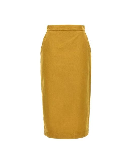 Max Mara Yellow Pencil Skirts
