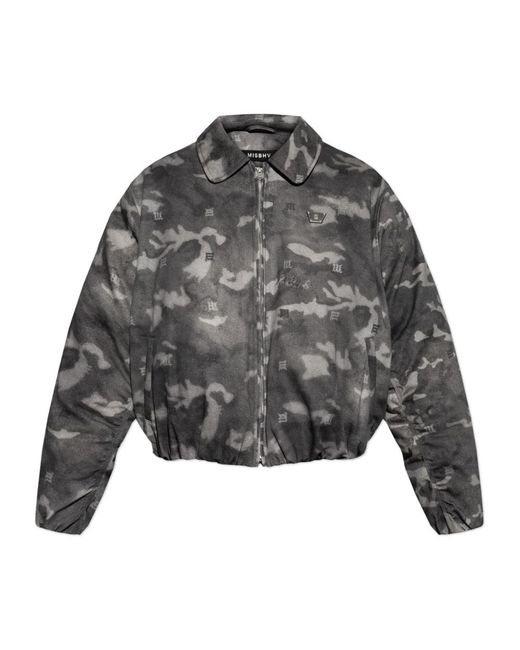 M I S B H V Jassen ,Grijs ,Katoen Donsjack Met Camouflage Motief in het Gray voor heren