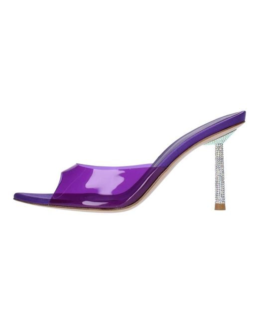 Le Silla Purple Heeled Mules