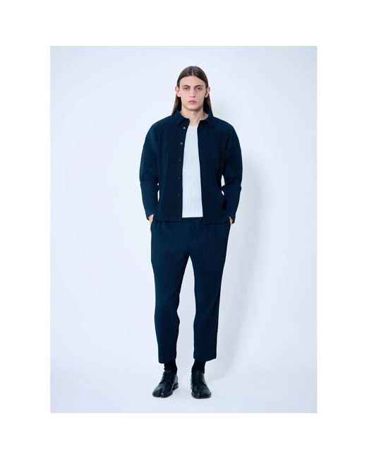Cropped Trousers Issey Miyake de hombre de color Blue