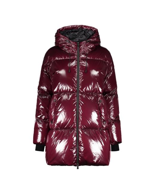 Piumino con cappuccio lucido di Herno in Red