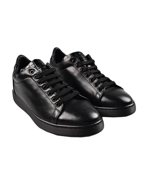 Kiton Sneakers Regular Solid 100% Handmade in het Black voor heren