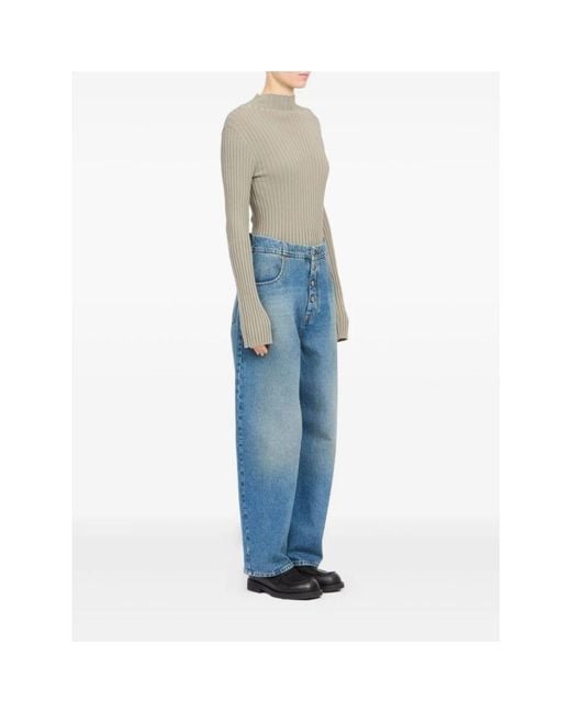 MM6 by Maison Margiela Blue Loose Fit Jeans
