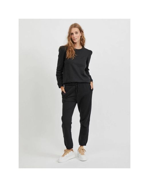 Vila Rustie L/S Sweat Top in het Black