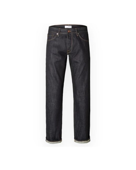 SELECTED Black Slim-Fit Jeans for men