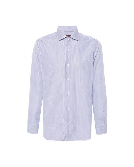Barba Napoli Weiße hemden ss24 in Blue für Herren
