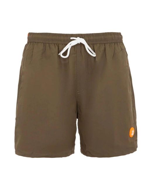 Suns Badmode ,Bruin ,Polyester Sneldrogende Strand Boxershort in het Green voor heren
