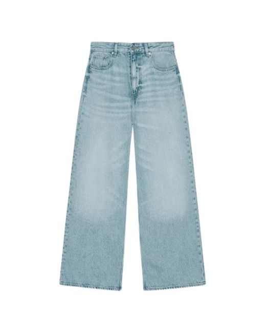 Ganni Blue Wide Jeans