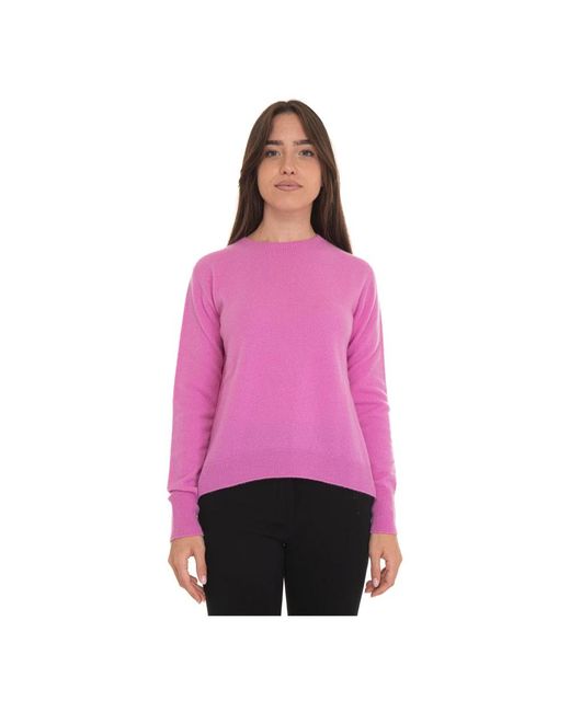 Vanisé Pink Kaschmir Flared Pullover Mit Rippstrick