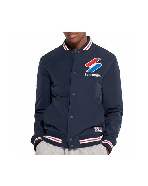 Superdry Nylon Varsity Jacket in het Blue voor heren