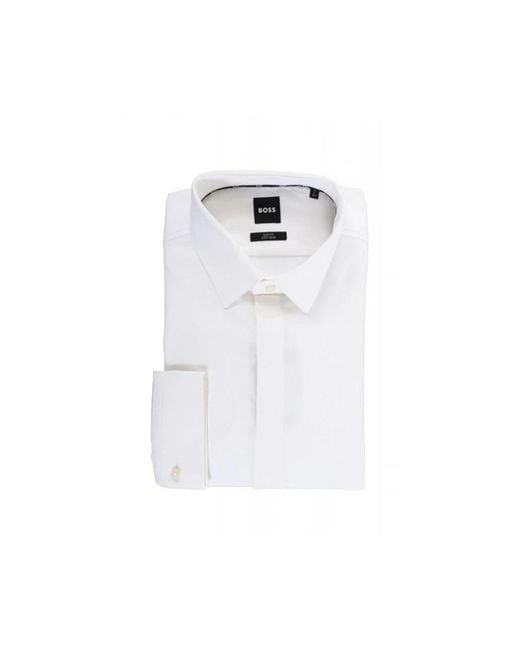 Boss White Formal Shirts for men