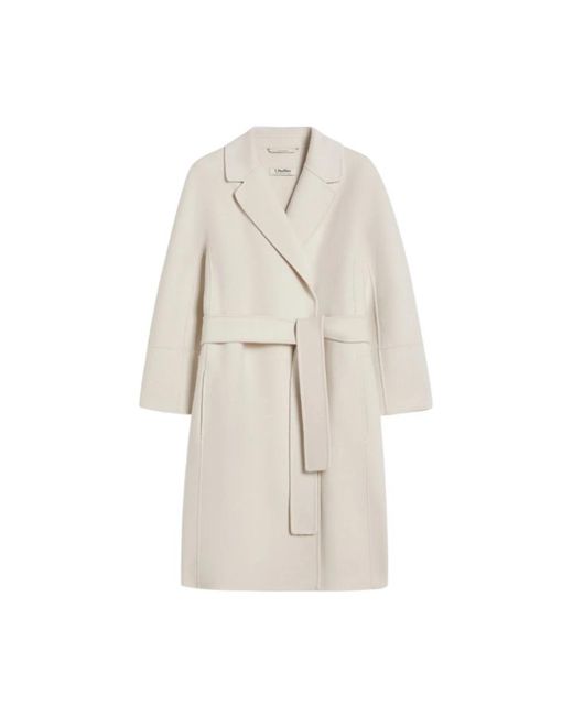 Max Mara White Belted Coats