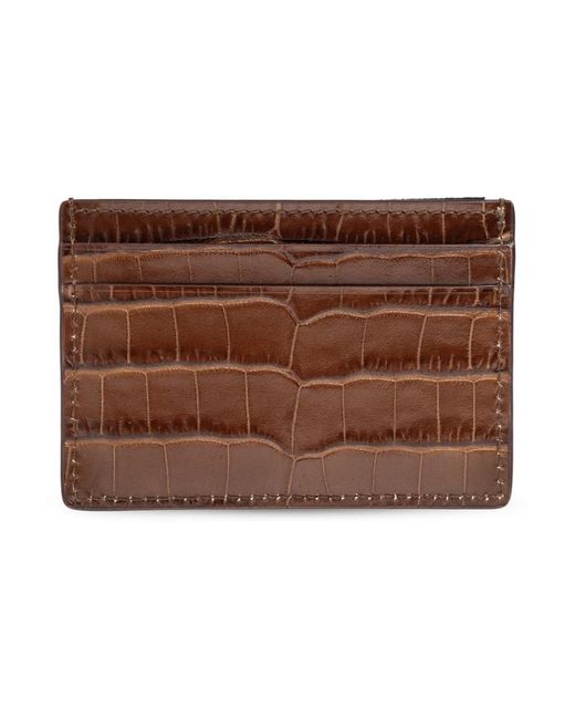 Tom Ford Accessoires ,Bruin ,Leer Leren Kaarthouder Met Krokodillenprint in het Brown voor heren