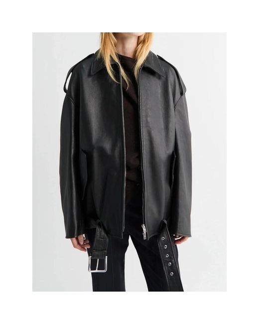 Leather Jackets Acne de color Black