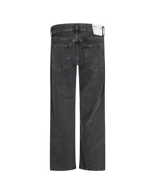 Agolde Jeans ,Zwart ,Rechte Jeans Met Lage Taille in het Gray