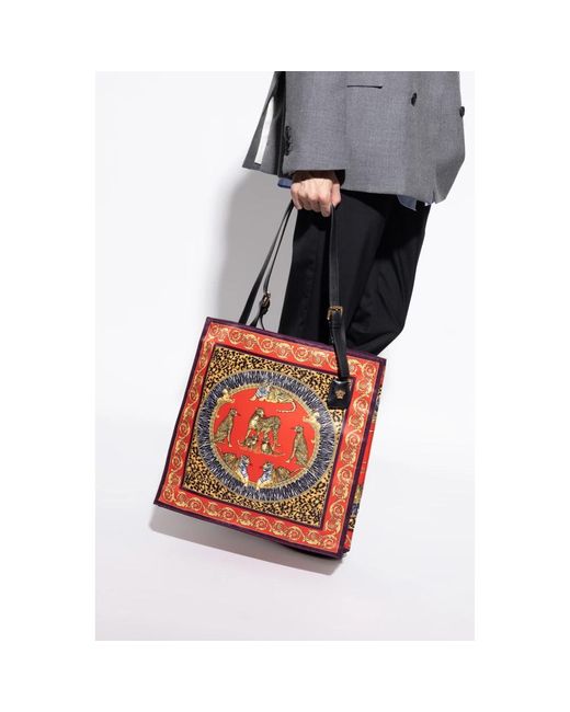 Versace Red Tote Bags for men