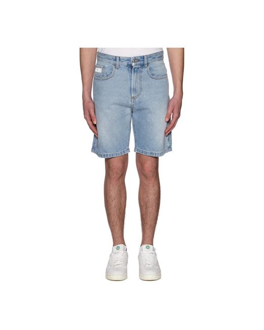 Gcds Blue Denim Shorts for men