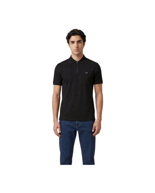 ARMANI EXCHANGE Black Polo Shirts for men