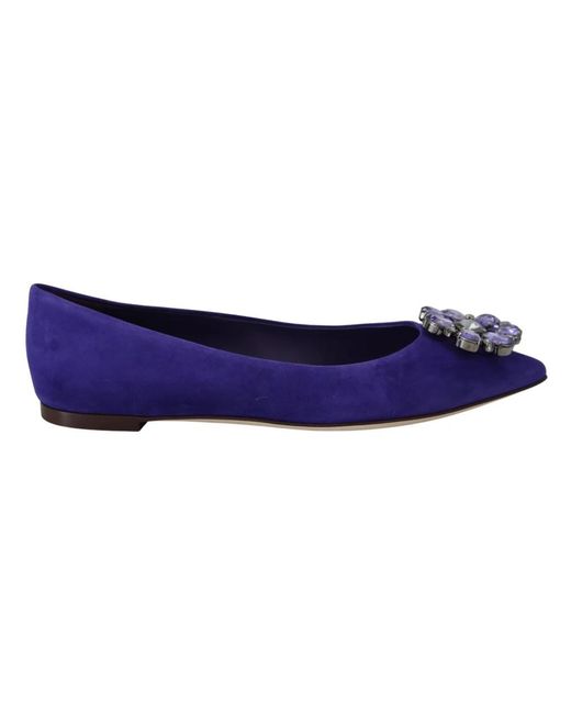 Dolce & Gabbana Blue Ballerina Shoes