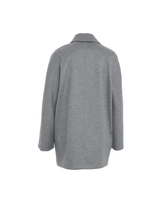 Max Mara Gray Double-Breasted Coats