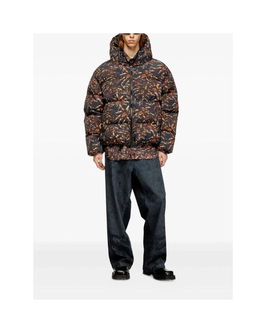 DIESEL Brown Winter Jackets for men