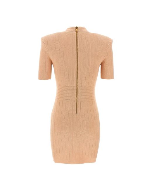 Balmain Natural Short Dresses