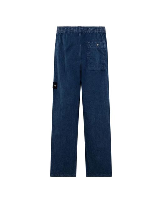 Stone Island Blue Straight Jeans for men
