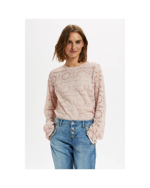 Cream Pink Blouses
