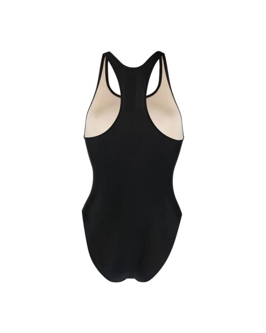 Moschino Badmode ,Zwart ,Zwart Eendelig Badpak Dubbel Vraagteken Design in het Black