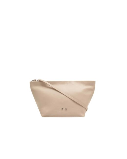 IRO Schapenvacht Crossbody Tas Met Toprits in het Natural