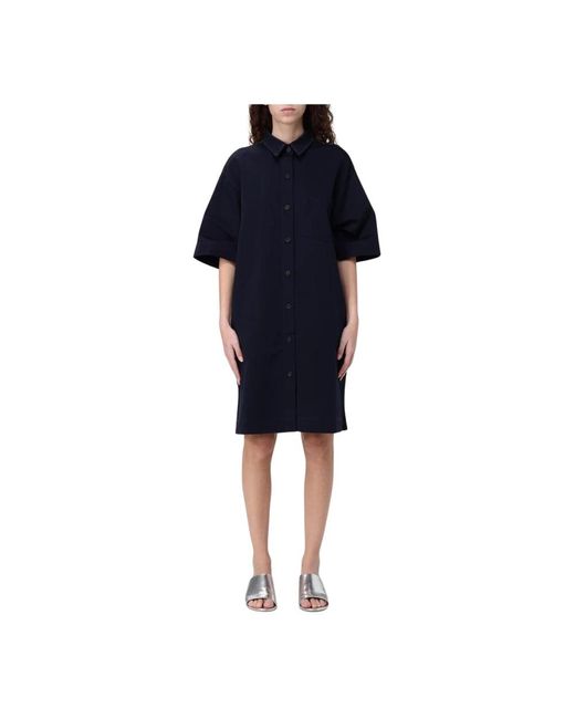 Fabiana Filippi Blue Elegantes Kleid Mit Kurzen Ärmeln