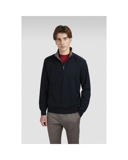 Paul & Shark Riviera Metal Shark Fin Sweater in het Blue voor heren