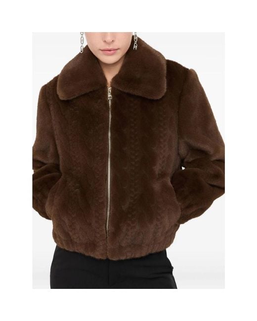 Liu Jo Elegante Chocolade Jas Aw25 in het Brown