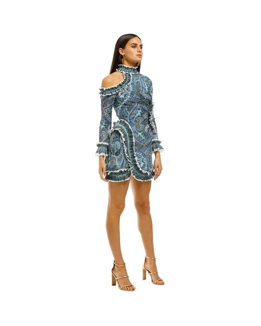 Zimmermann Kleedjes ,Veelkleurig ,Polyester Asymmetrische Mini Jurk Voor Overdag in het Blue