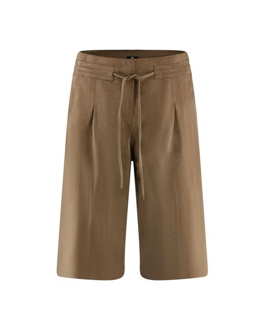 Riani Leren Shorts in het Natural