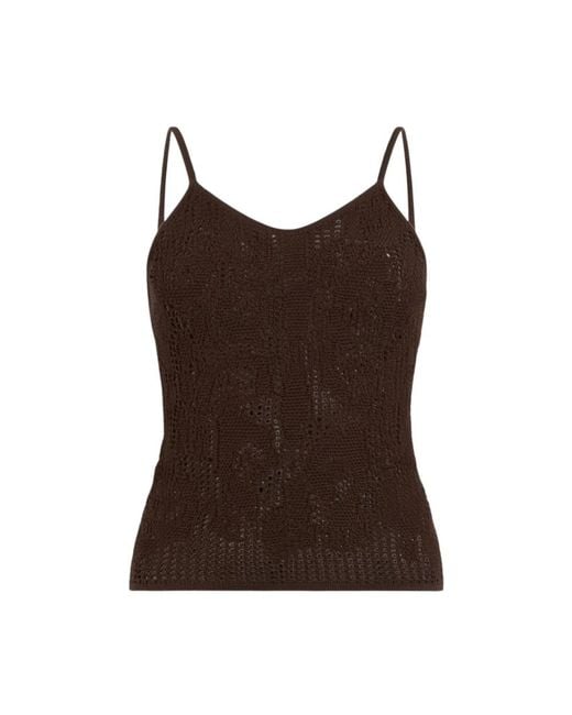 Roberto Cavalli Brown Sleeveless Tops